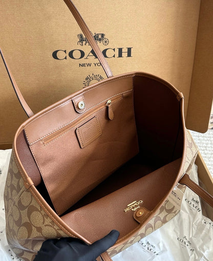 Cuero | Signature Monogram Open Tote - Khaki
