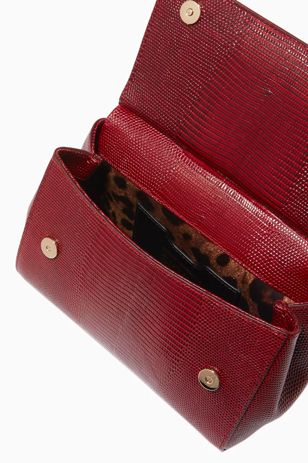 Cuero | Burgundy Small Miss Sicily Iguana Leather Bag