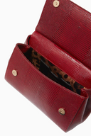 Dolce & Gabbana Burgundy Small Miss Sicily Iguana Leather Bag
