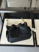 Tory Burch Perry Triple-Compartment Tote – Black Pebbled Leather with Gold Hardware