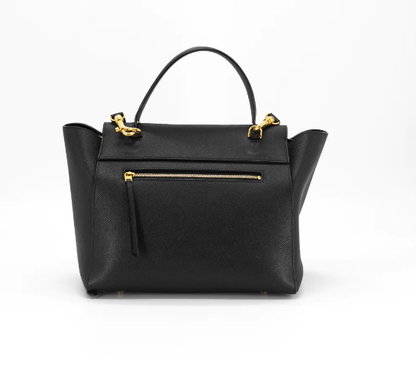 Cuero | Black Grained Calfskin Bag