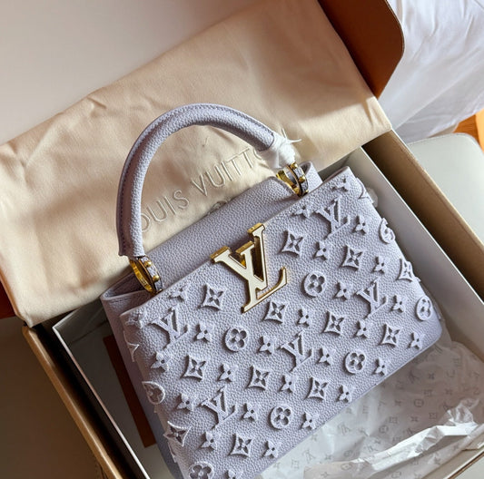 Cuero | Embossed Monogram Top-Handle Bag