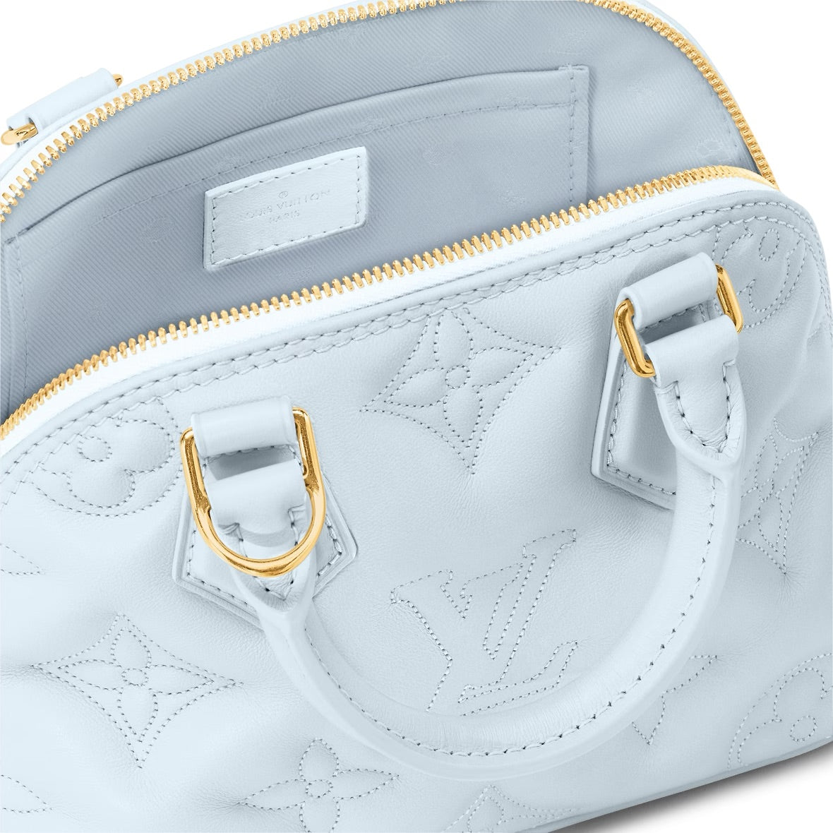 Cuero | VUITTON Banane' bubblegram Alma BB bag with detachable strap & gold metallic hardware