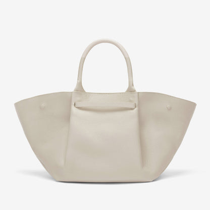 Cuero | Demellier The Midi New York Offwhite small Grain Ecru Stitching