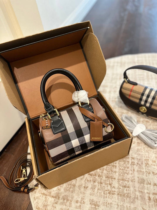 Cuero | mini check padlock tote bag