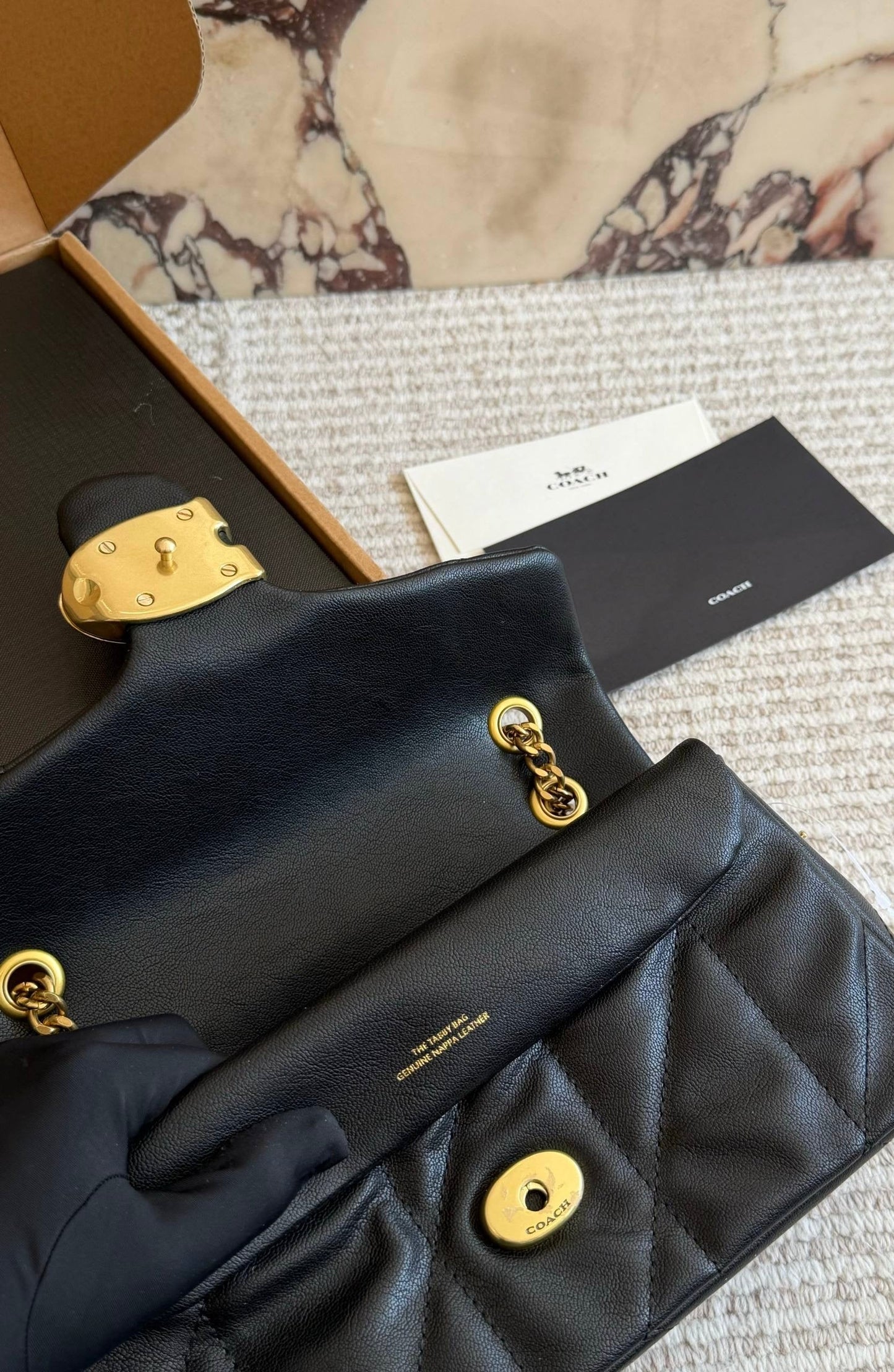 Cuero | Tabby Quilted Shoulder Bag With Chain