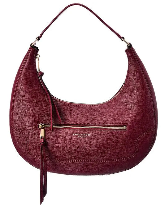 Cuero | Burgundy Leather Crescent Hobo Bag