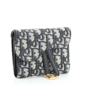 Christian Dior Saddle Flap Wallet Oblique Canvas Mini