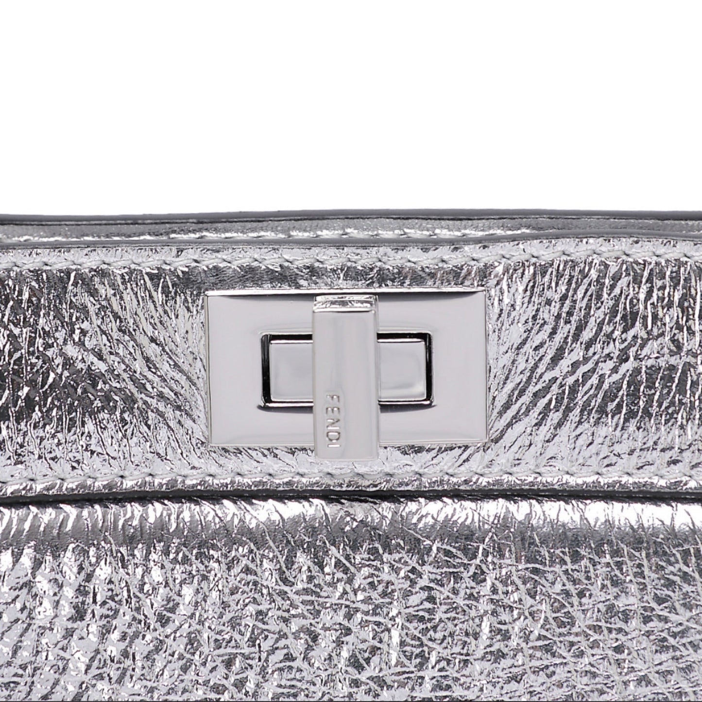 Cuero | Peekaboo Silver Leather Bag