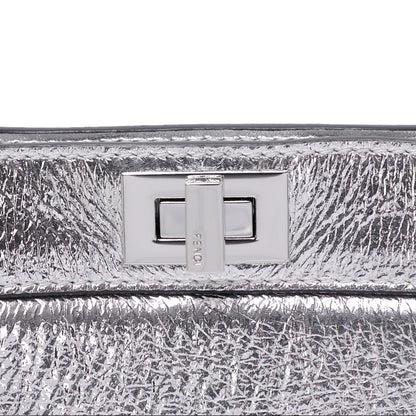 Cuero | Peekaboo Silver Leather Bag
