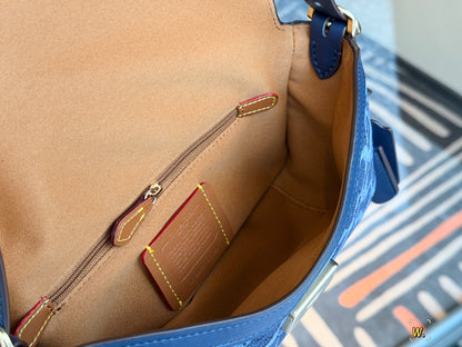 Cuero | Monogram Denim Shoulder Bag