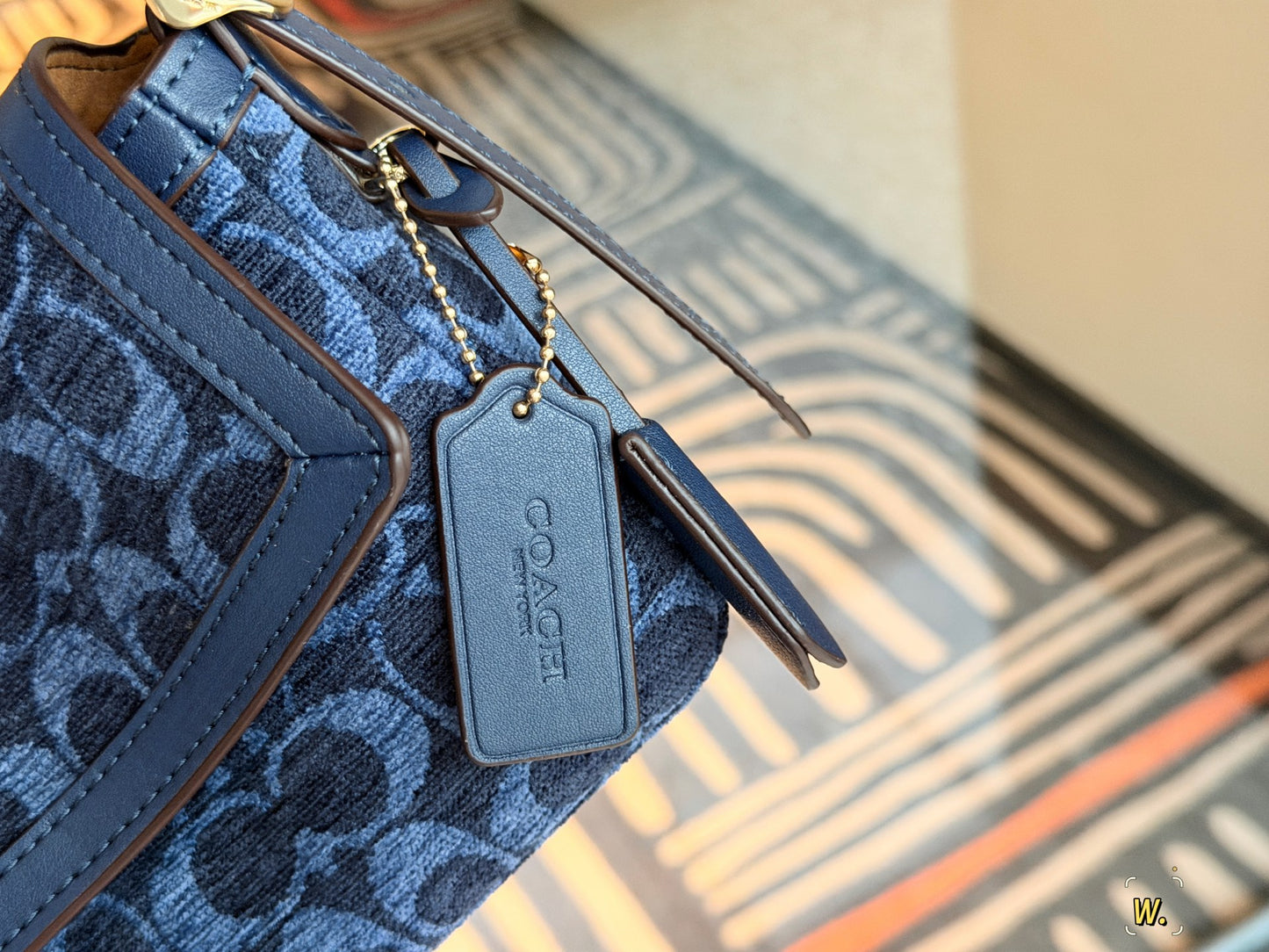 Cuero | Monogram Denim Shoulder Bag