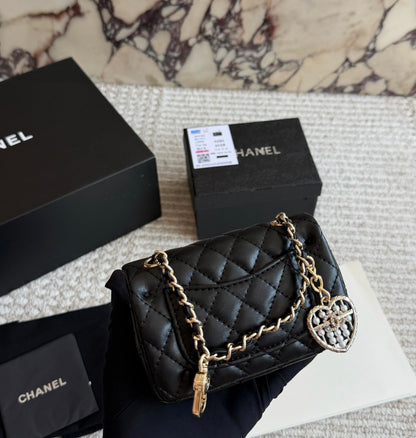 Cuero | Mini Quilted Flap Bag Black