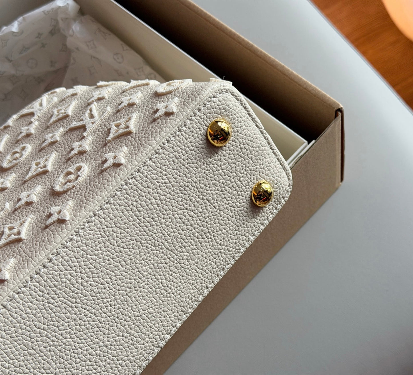 Cuero | Embossed Monogram Top-Handle Bag