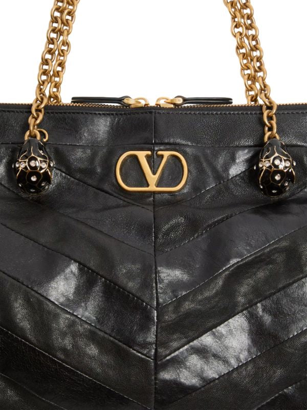Cuero | Garavani 'Panthia' chevron-print shoulder bag