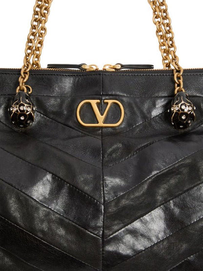 Cuero | Garavani 'Panthia' chevron-print shoulder bag