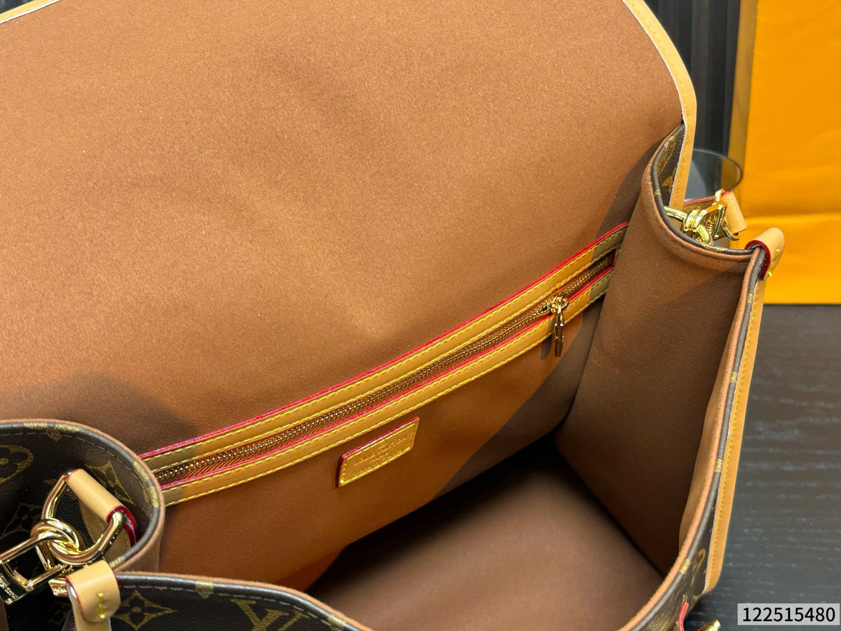 Cuero | Signature Monogram Buckle Flap Messenger Bag - Brown Monogram