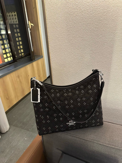 Cuero | Signature Rhinestone Shoulder Bag - Black