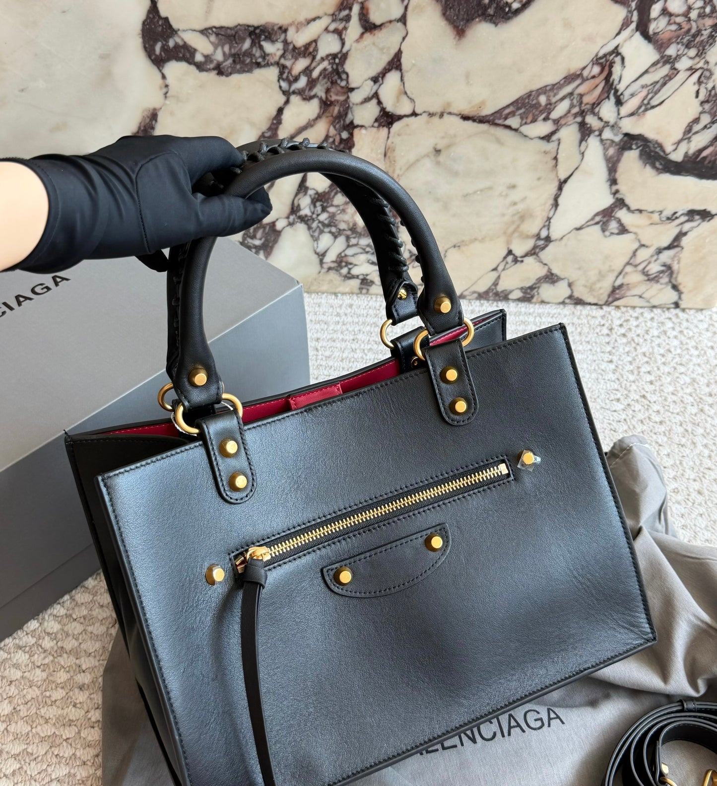 Cuero | Studded Zip Tote