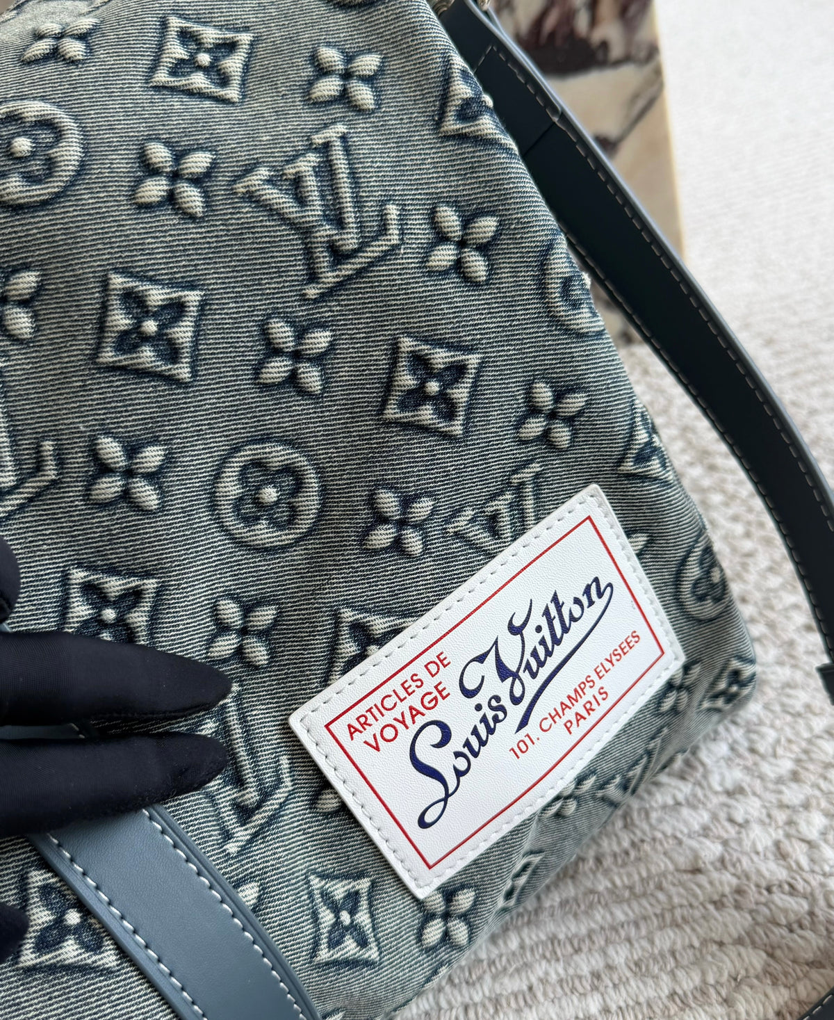 Cuero | Denim Monogram Duffle Bag