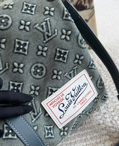 Cuero | Denim Monogram Duffle Bag