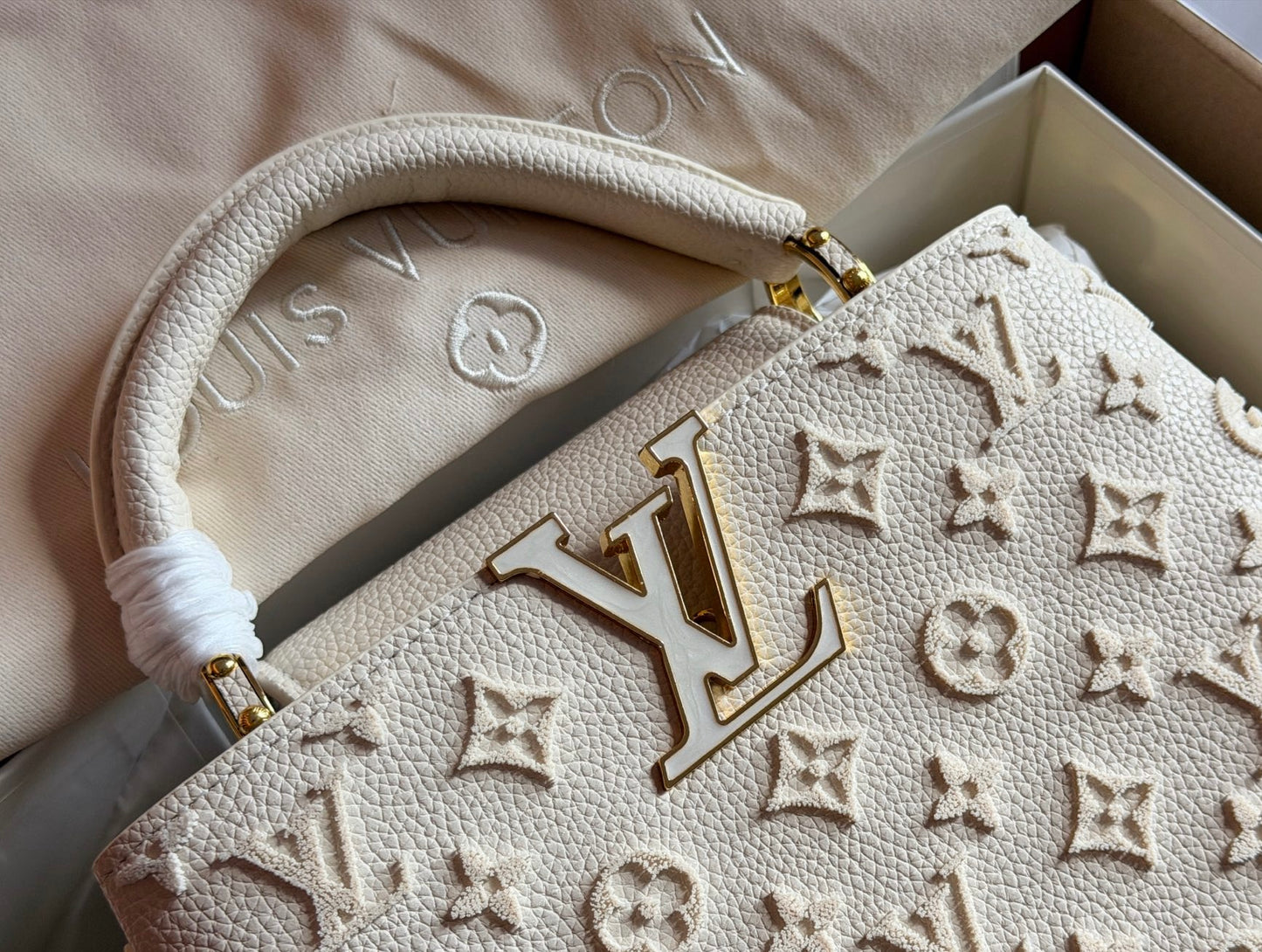 Cuero | Embossed Monogram Top-Handle Bag
