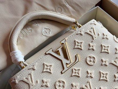 Cuero | Embossed Monogram Top-Handle Bag