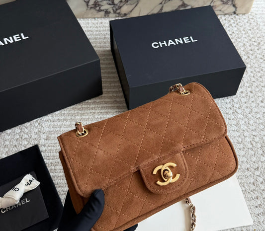 Cuero | Quilted Suede Flap Bag