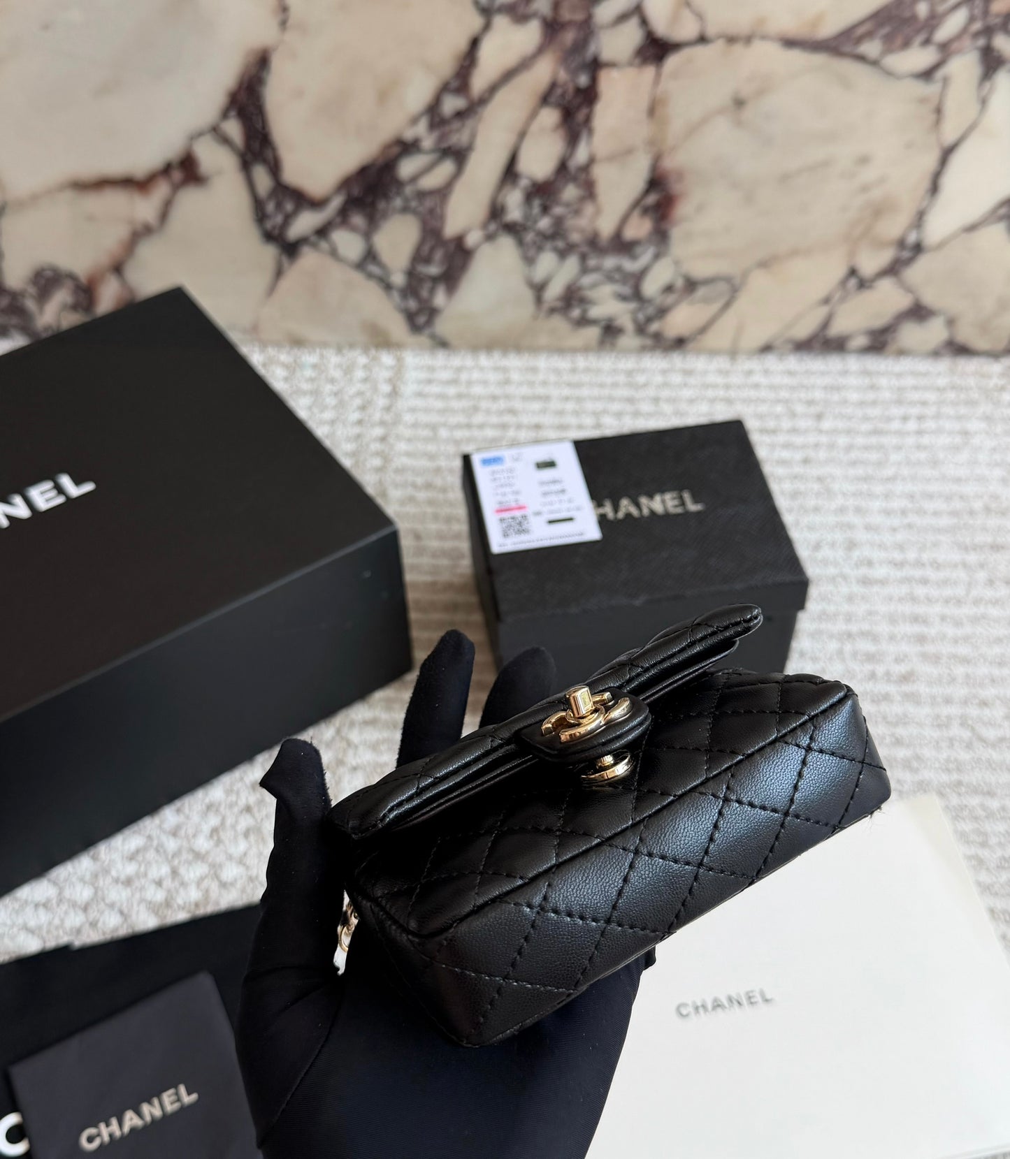Cuero | Mini Quilted Flap Bag Black