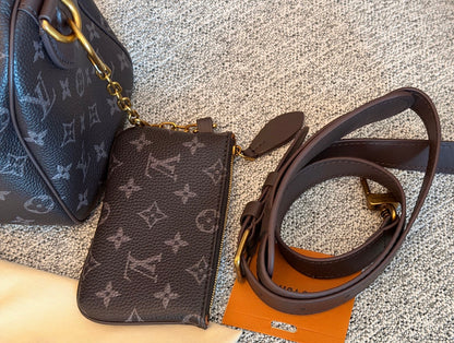 Cuero | Dark Brown Monogram Duffle Bag