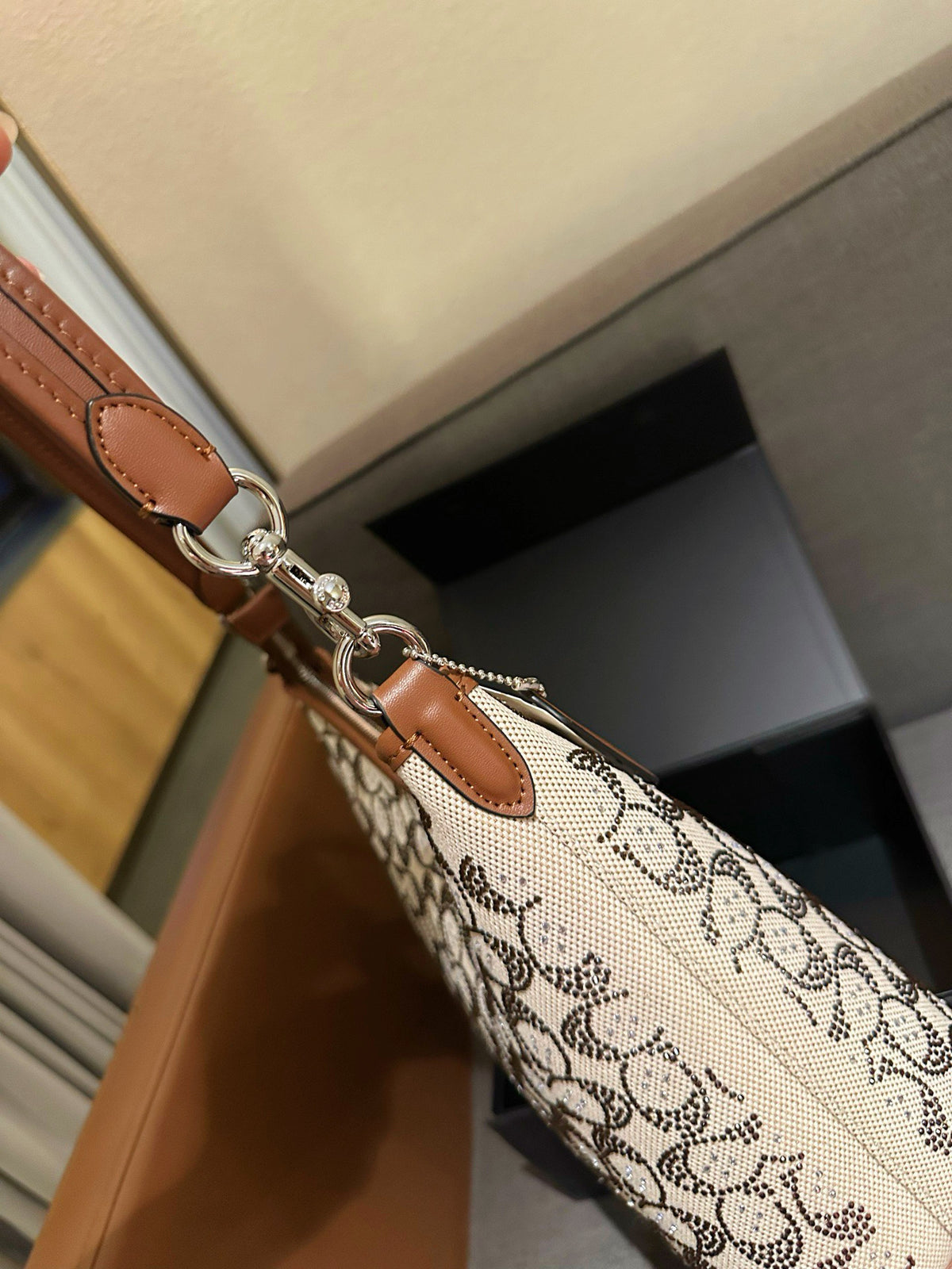 Cuero | Signature Rhinestone Shoulder Bag - White Multi