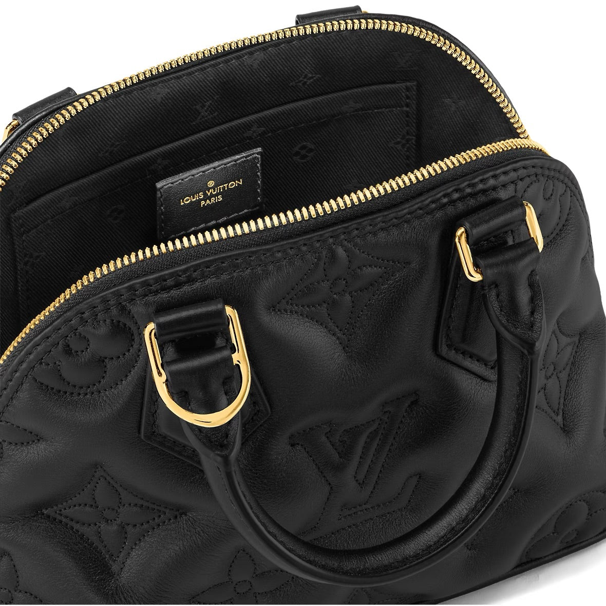 Cuero | VUITTON Banane' bubblegram Alma BB bag with detachable strap & gold metallic hardware
