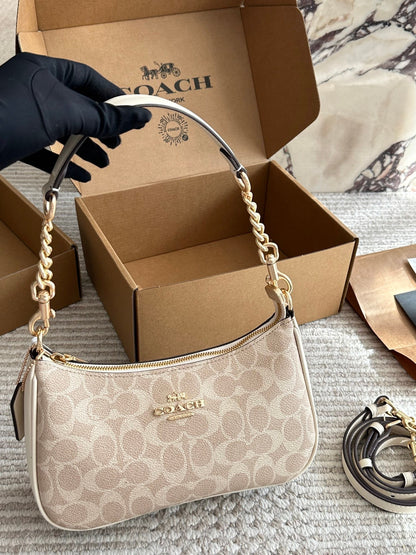 Cuero | Beige Monogram Baguette Bag
