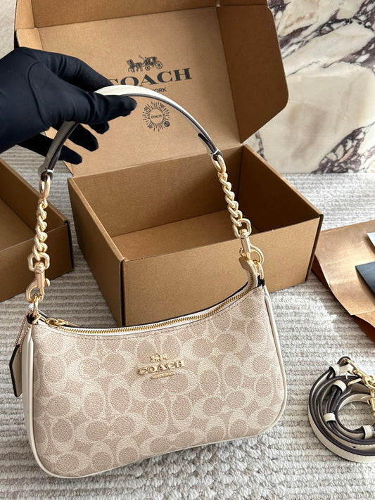 Cuero | Beige Monogram Baguette Bag