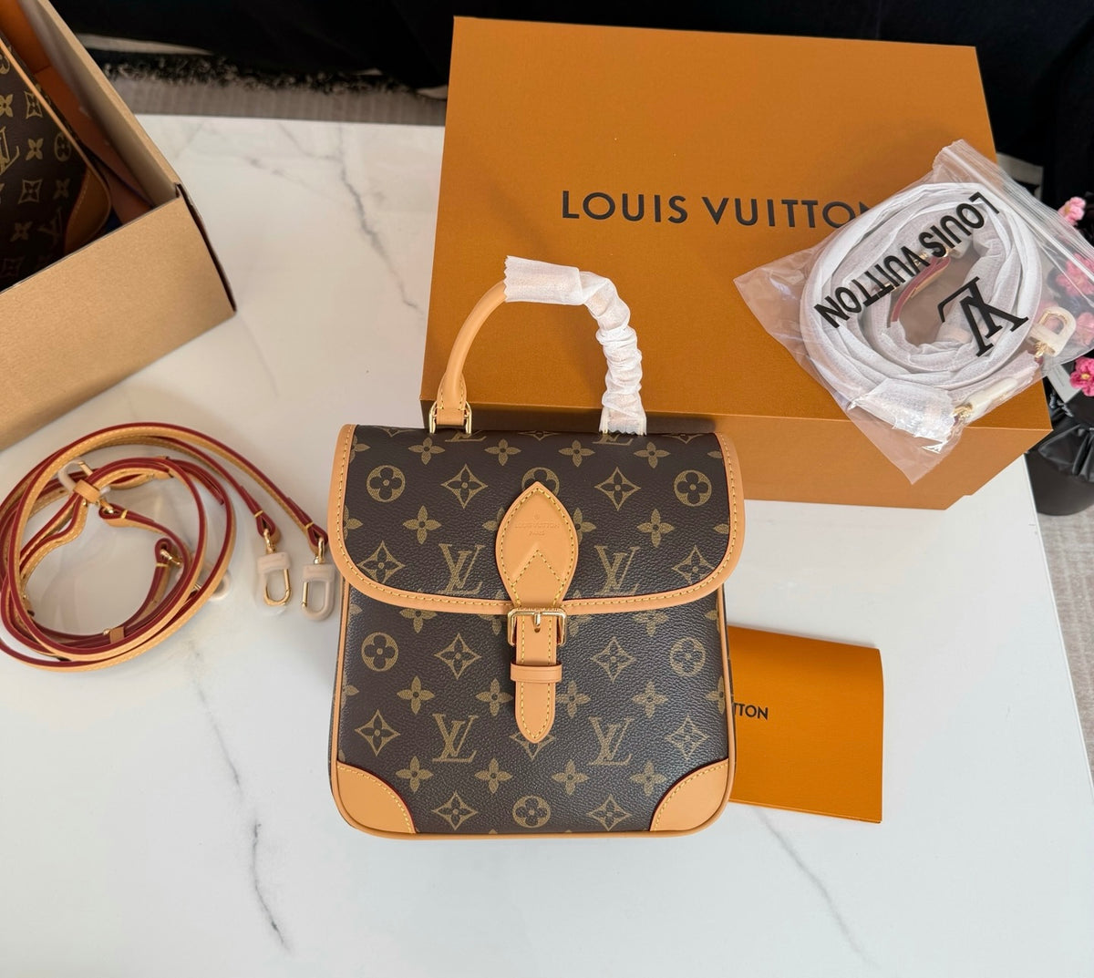 Cuero | Signature Monogram Buckle Top Handle Bag - Brown Monogram