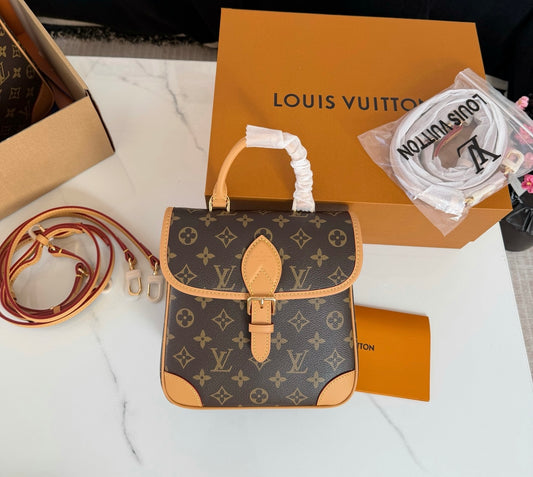 Cuero | Signature Monogram Buckle Top Handle Bag - Brown Monogram