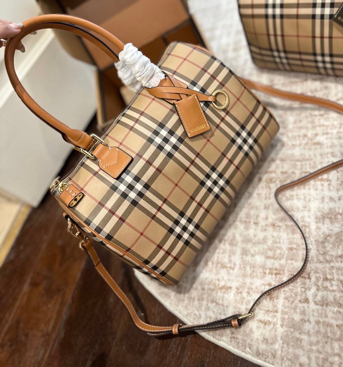 Cuero | medium Check satchel bag