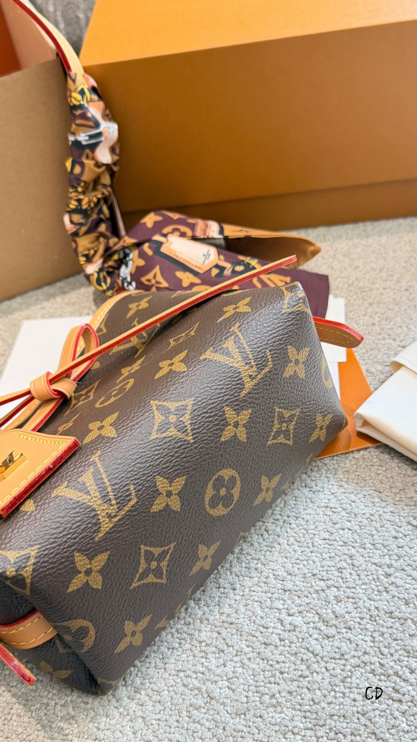 Cuero | Monogram Hobo Shoulder Bag Brown