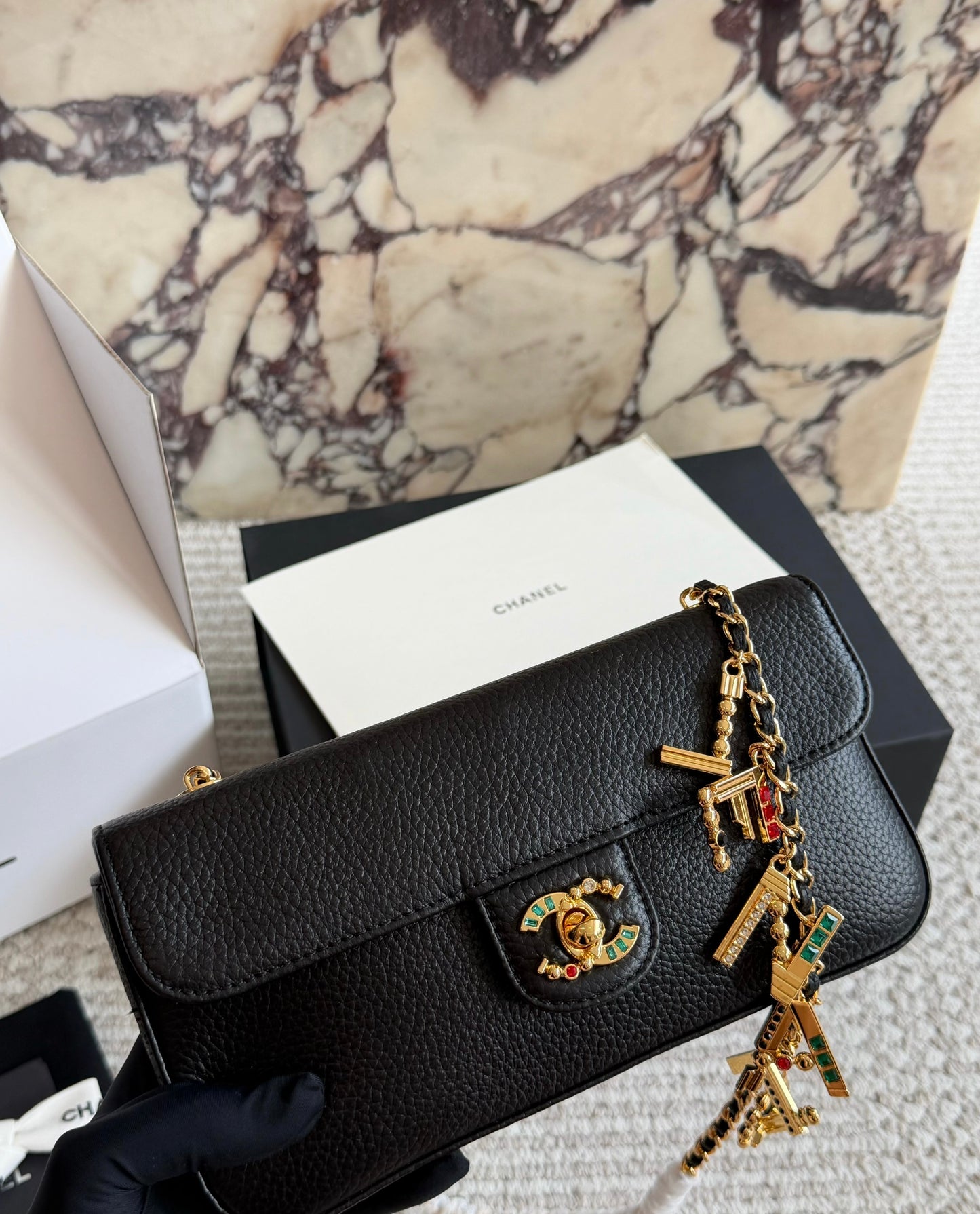 Cuero | Charm Chain Flap Bag