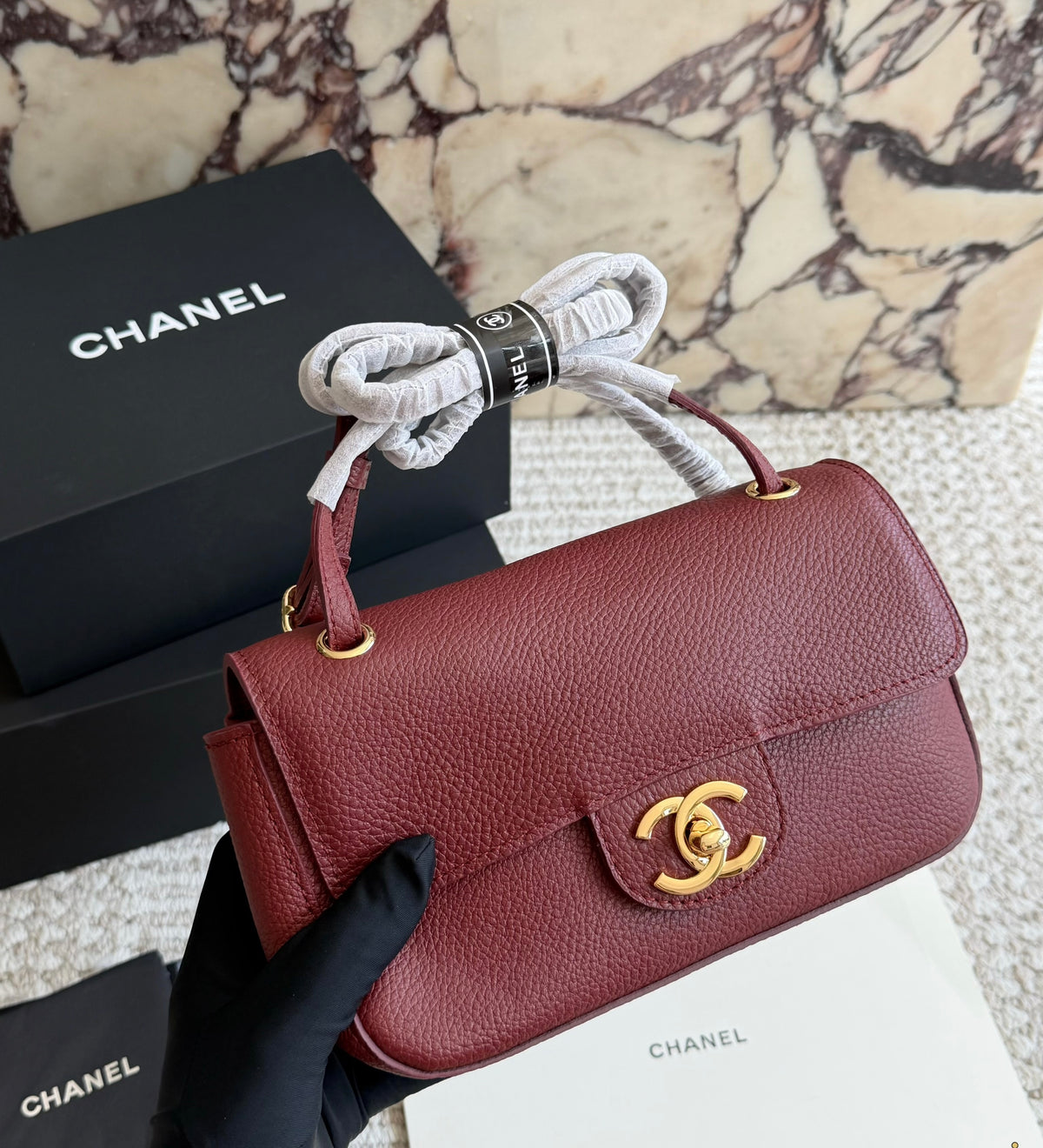 Cuero | Grained Leather Mini Flap Bag