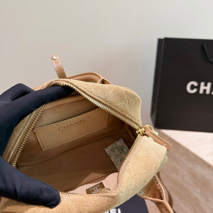 Cuero | Quilted Suede Mini Bowling Bag