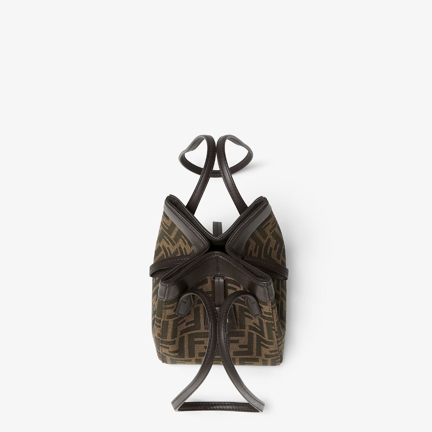 Cuero | Origami Mini Brown FF jacquard fabric mini bag
