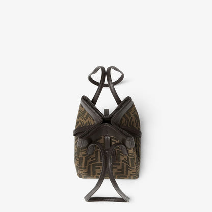 Cuero | Origami Mini Brown FF jacquard fabric mini bag