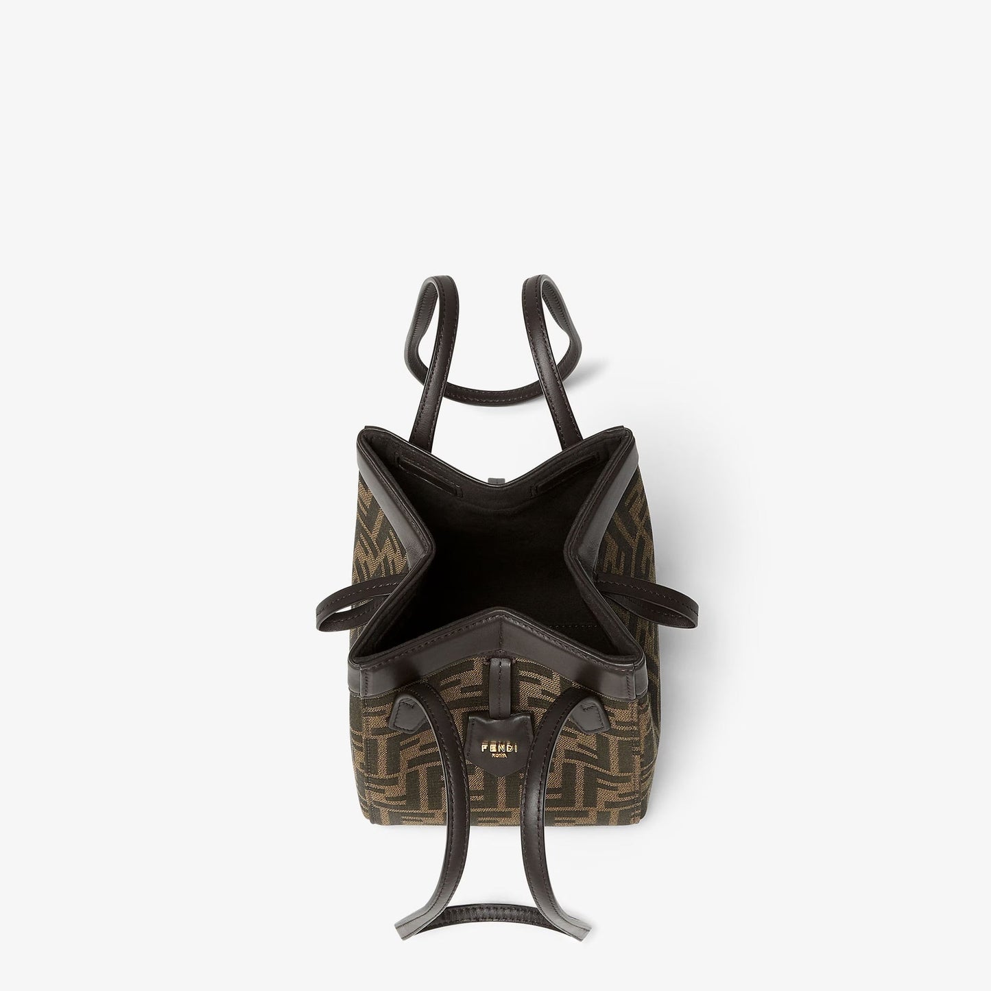 Cuero | Origami Mini Brown FF jacquard fabric mini bag