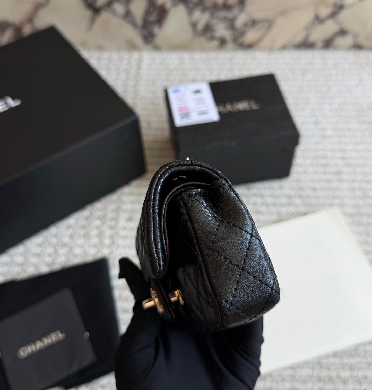 Cuero | Mini Quilted Flap Bag Black