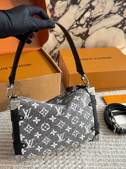 Cuero | Monogram Denim Trunk Bag
