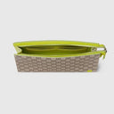 Gucci Acid green trim small pouch in beige and dark brown Supreme