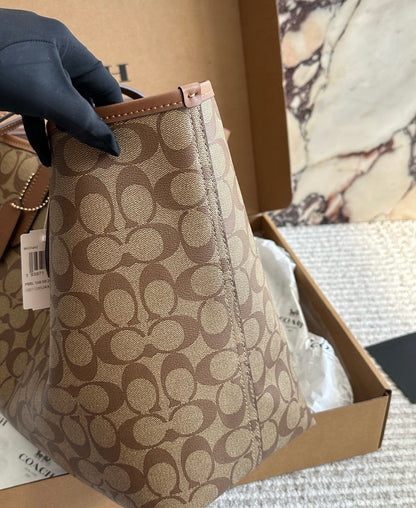 Cuero | Signature Monogram Open Tote - Khaki