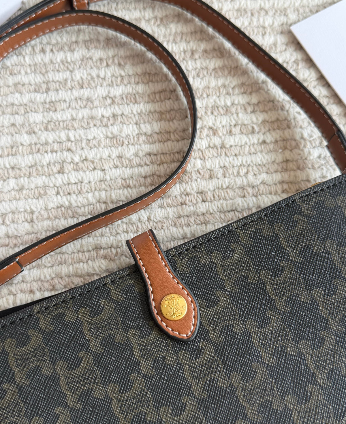Cuero | Signature Monogram Flap Crossbody Bag - Espresso Monogram