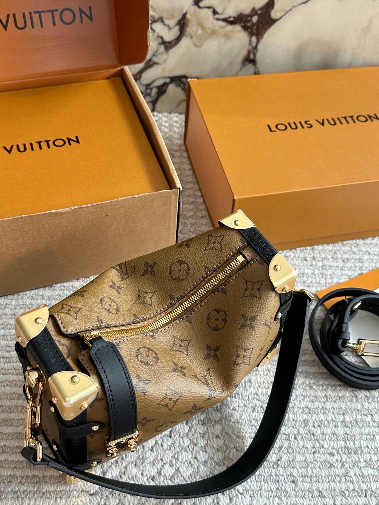Cuero | Monogram Reverse Trunk Shoulder Bag